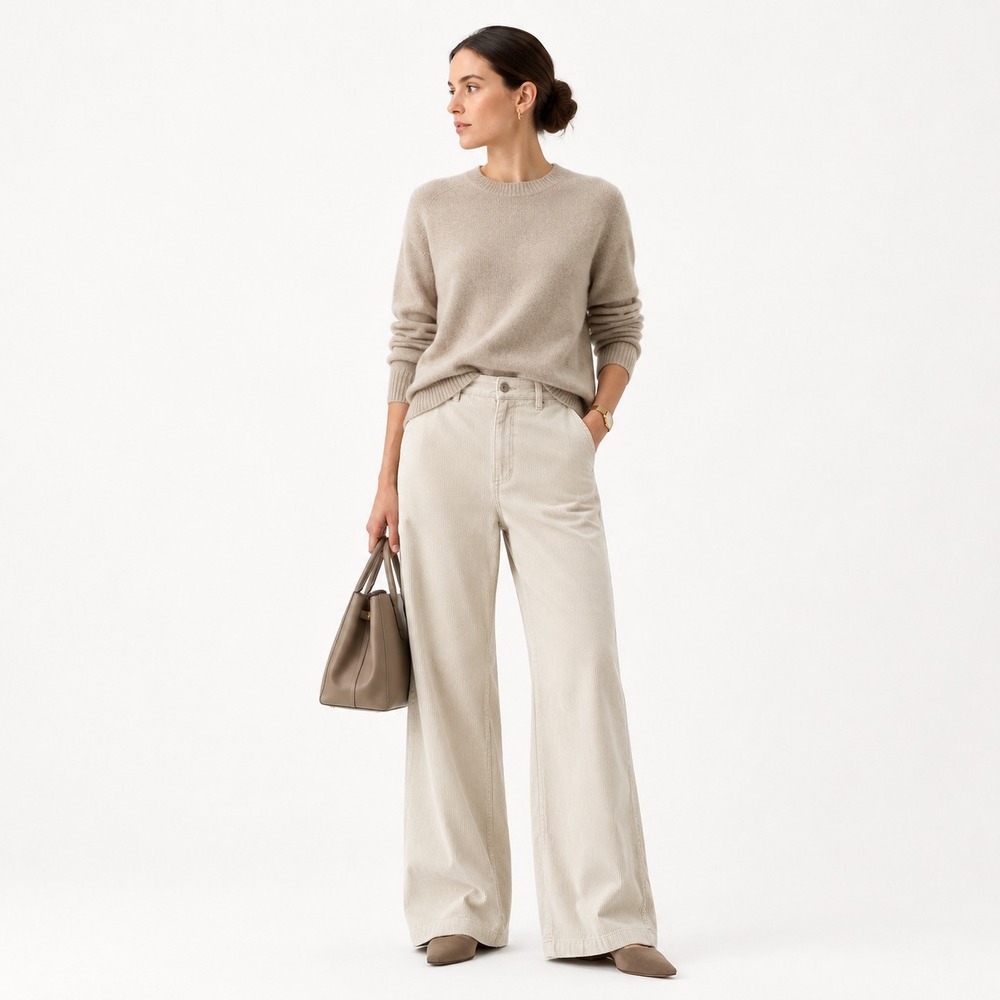 Madewell Wide Leg Corduroy Pants Womens 29 Beige High Rise Coastal‎ Preppy